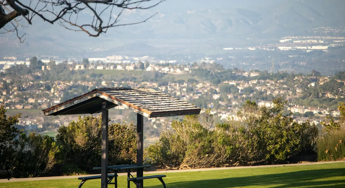 View over Aliso Viejo neighborhoods from a hilltop park